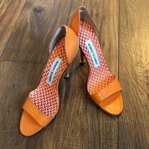 Manolo Blahnik orange heel